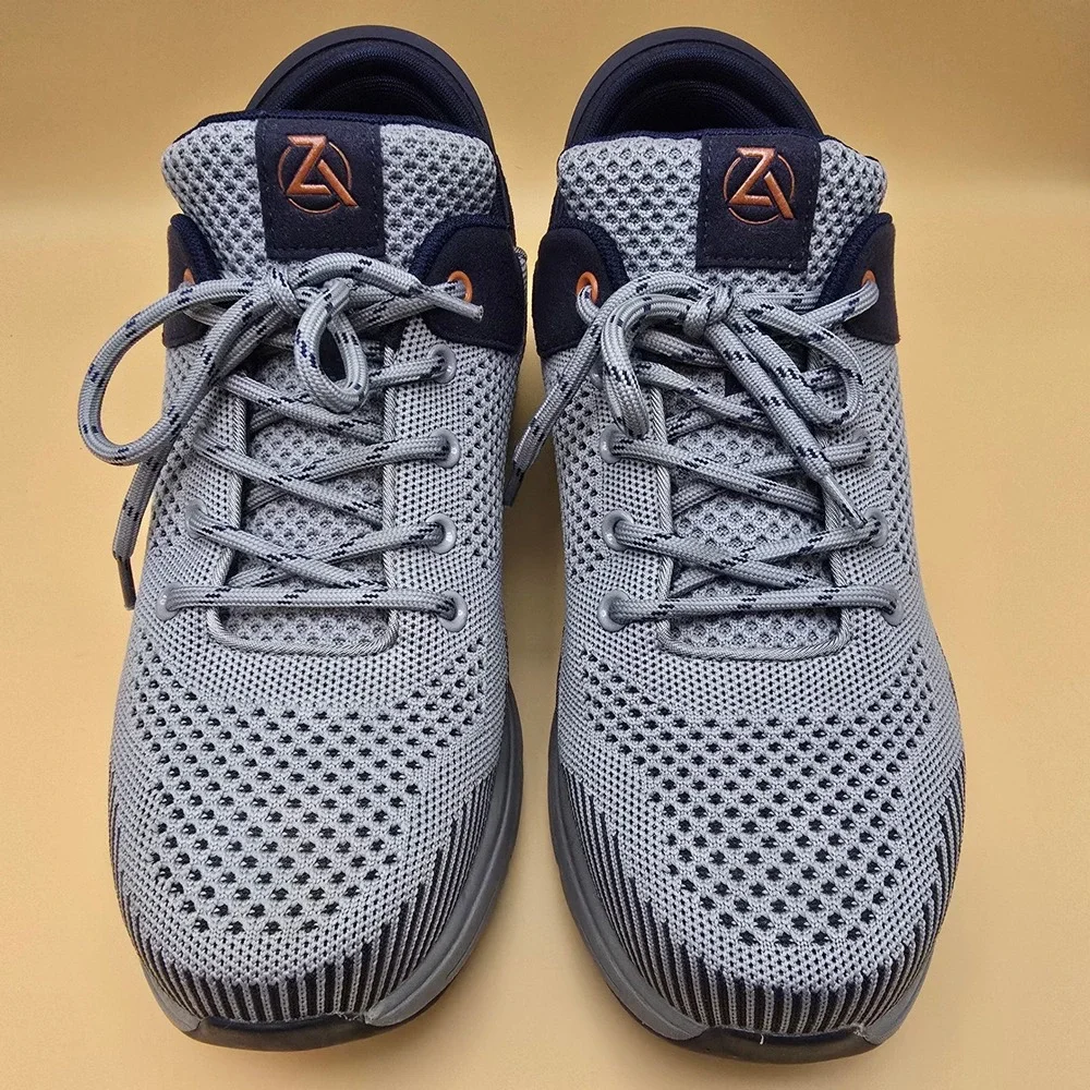 Zeba Hands-Free‎ Shoes Gray Blue Orange Mens 11 Slip On Walking Sneakers Knit